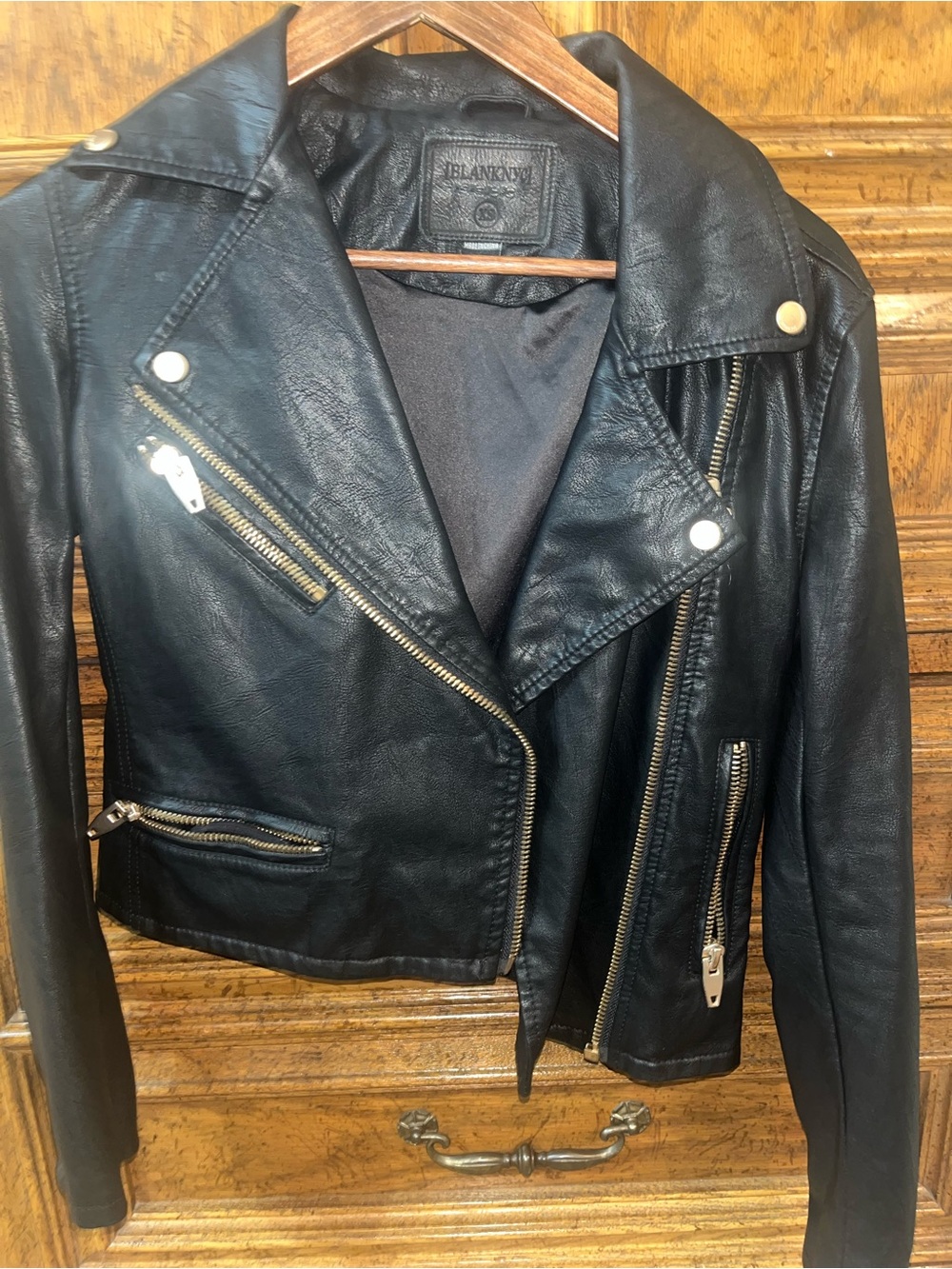 Blank NYC Black Asymmetrical Leather Moto Jacket